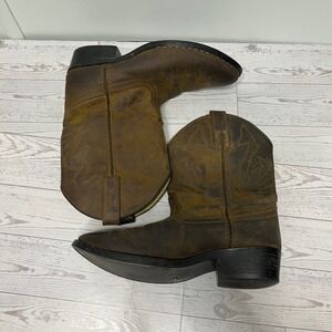 Masterson Size 3 D Kids Youth Western Cowboy Boots Brown Leather Riding Rodeo
